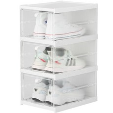 O.Laple 折疊式鞋盒 3層鞋子收納箱, 白色, 1個