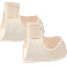 EzCorea 後腳跟保護 腳跟護理 魔鬼氈款 緩衝墊 S, 米色, 1套