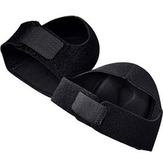 EzCorea 後腳跟保護 腳跟護理 魔鬼氈款 緩衝墊 L, 黑色, 1套