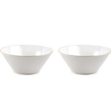 Willive 24K 金邊麵碗, 2個, 白色