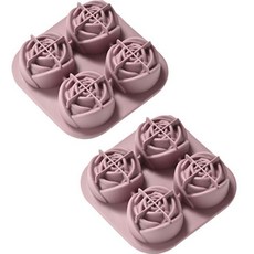 矽膠玫瑰花製冰盒 4格 2入, 粉紅色