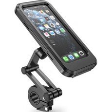 배곧모터스 오토바이 차량 자전거 버클형 방수 휴대폰 거치대, 블랙
