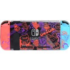 HOHOO 任天堂 Switch 全包覆保護殼 Joy-Con 保護套 朱/紫主題套組, 單一商品, 1套