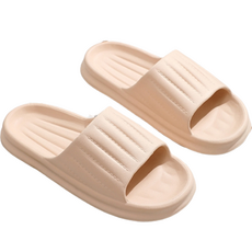 Daysoy簡約線條防滑浴室拖鞋, 05 米色, 1組