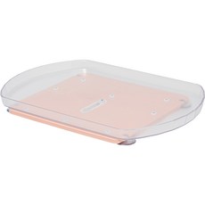 EASY&FREE 冰箱旋轉收納盤 Turn-mate 寬版 + 桃色底盤 + 吸盤 4入組, 1套