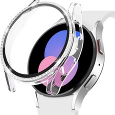이츠라이프 갤럭시워치 큐빅 강화유리 풀커버 케이스 44mm, 투명, 1개