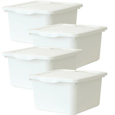BONOHOUSE 經典收納整理箱, 4個, 白色, 26L