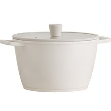 LENANSE 電磁爐 Earth 湯鍋, 直徑 22.5cm x 高度 15cm, 象牙白 + 灰色