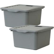 BONOHOUSE 經典收納整理箱, 2個, 灰色, 26L