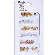 鍍金造型框美甲貼 6款, 1組, 5個（金、銀、玫瑰金）