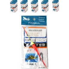 싸파 빙어찌 6단 채비 바늘 2호, 혼합색상, 20개