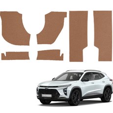 메이튼 스크래치 순정 컬러 가죽 카울 1열 도어스텝 커버 SC, 쉐보레 트랙스 크로스오버, 인디고브라운