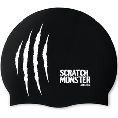 JKUSS 刮痕怪獸泳帽 JE4SBK016C, 黑色