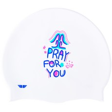 JKUSS Pray for you 泳帽 JK-156C, 白色