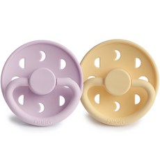 FRIGG 嬰兒月亮造型安撫奶嘴 2入組, 紫丁香, 黃色, S2(6~18個月), 2個