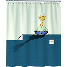 데이소이 타임 옐로우 애니멀 샤워커튼, N78, 1개