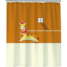 데이소이 타임 옐로우 애니멀 샤워커튼, N79, 1개