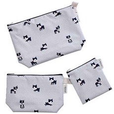 Dotomari斜紋防水多用途收納包3件組, 小狗