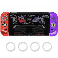 아날로그 스틱 갈림방지 실리콘 보호링 4p + 닌텐도 스위치 OLED 전용 포켓몬 스칼렛 바이올렛 테마 풀 커버 보호 케이스 세트, 1세트 완구_취미/콘솔/휴대용게임기 반품 최저가 16,760원