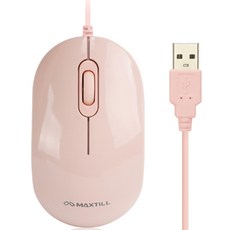 맥스틸 무소음 USB 마우스, MO-M101U, 핑크