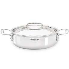 de Buyer 畢耶 Affinity系列5層不鏽鋼雙耳淺湯鍋, 20cm, 銀色, 1個