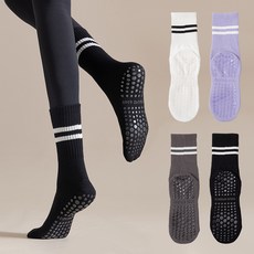 線條防滑中筒運動襪 4雙組