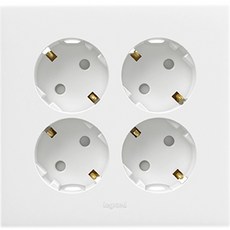 Legrand 羅格朗 Apela白色 4孔嵌入式插座, 1個