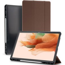 구스페리 펜슬수납 태블릿 PC 가죽 케이스, 브라운, 1개