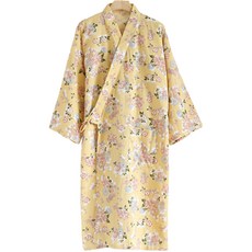 Good Shop 花色四季女士睡袍 L, 黃色, 1個