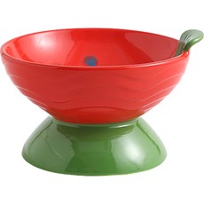 파스텔펫 반려동물 트로피칼피쉬 세라믹 식기, 레드, 1개