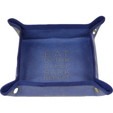 파스텔펫 반려동물 휴대용 방수 캔버스 식기, 네이비, 1개