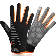 Clever SONNY防滑戶外釣魚登山自行車手套 左右手組, 橘色