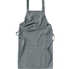BanDb 現代棉麻H型口袋圍裙 A510, 深灰色, 1個