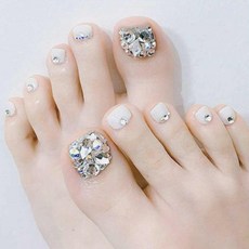 NatureSParmer 典藏系列腳趾甲片 24片組, Coupang 滿鑽白, 1個