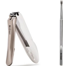 MR.GREEN 指甲剪 + 角質推棒套組 MR1219-P, 不鏽鋼, 1套