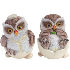 摩登吉 祈願富貴 貓頭鷹雙友 2件組 BS1059, 棕色