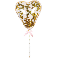Hiearry 派對用透明亮片愛心氣球, 20個, 金色