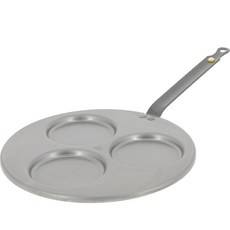 de Buyer 畢耶 電磁爐 Mineral B Element 3格布林餅煎鍋, 27厘米, 1個