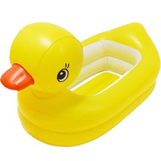 狗狗戲水浴缸兩用鴨子游泳圈, 黃色