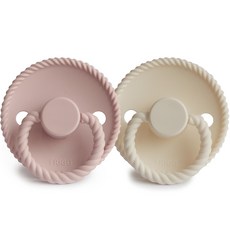 FRIGG Rope 安撫奶嘴 2件組, 2個, 腮紅粉, 奶油白, S2(6~18個月)