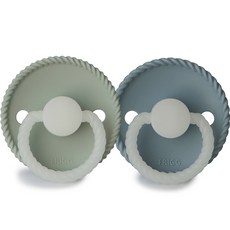 FRIGG Rope 夜光安撫奶嘴 2件組, 1套, 鼠尾草綠, 石藍色, S1(0~6個月)