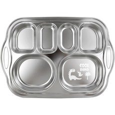 Cool Dino 不鏽鋼把手6格餐盤, 單一色, 單品, 1個