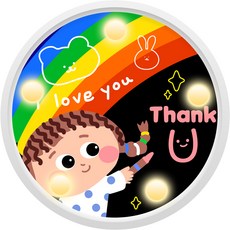 KMELLIE 娜恩的感謝問候情境燈 鑽石畫 DIY套組 I Love You Thank You 圓形 14.7 x 14.7 cm, 混合顏色, 1個