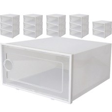 Virtue Nine 橫式鞋子收納盒, 15個, 白色 + 白色