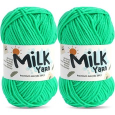니뜨 밀크얀 뜨개실 50g, 13네온민트그린, 2개