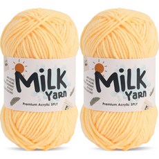 니뜨 밀크얀 뜨개실 50g, 23연노랑, 2개