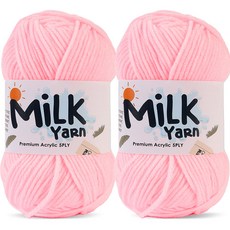 니뜨 밀크얀 뜨개실 50g, 02라이트핑크, 2개
