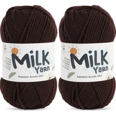 니뜨 밀크얀 뜨개실 50g, 16다크브라운, 2개