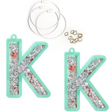 brandyarn 壓克力亮片吊飾 K 2入 + 鋼絲圈 3入 + O型環 10入 套組, 鋼絲圈(白色), 1套