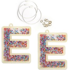 brandyarn 壓克力亮片吊飾 E 2入 + 鋼絲圈 3入 + O型環 10入 套組, 鋼絲圈(白色), 1套